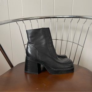 Black chunky platform ankle boots